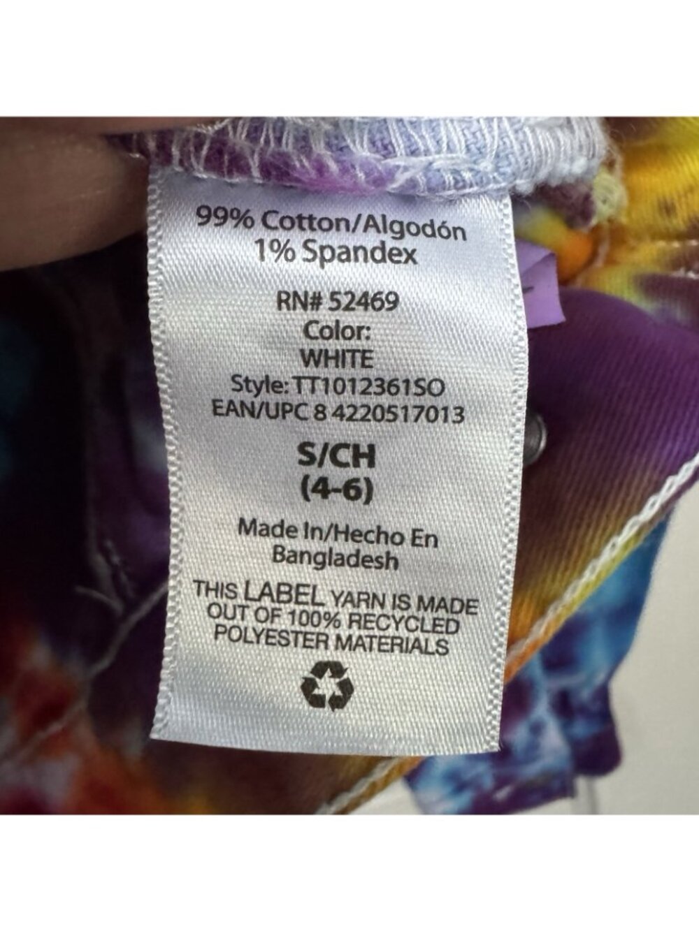 Time and Tru Tie Dye Denim Jacket Women’s Small Rainbow Stretch Trucker - Picture 6 of 8